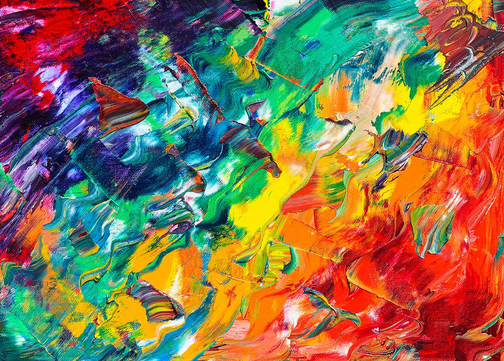 Gradient rainbow paint on canvas 